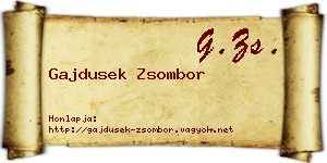 Gajdusek Zsombor névjegykártya